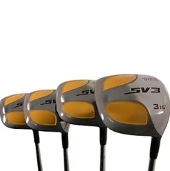 SV3 Men’s Yellow Square Fairway Golf Clubs Set Right Handed Stiff Flex Graphite Shaft