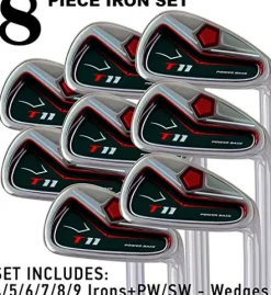 Swift Speed Big & Tall Black Iron Set +2″ Custom XL XXL Golf Clubs Power Back T11: 4, 5, 6, 7, 8, 9, Pw + Free Sw