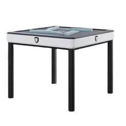 SXTL Automatic Mahjong Table with Tile Shuffling, Converts to Dining Table, White, 42