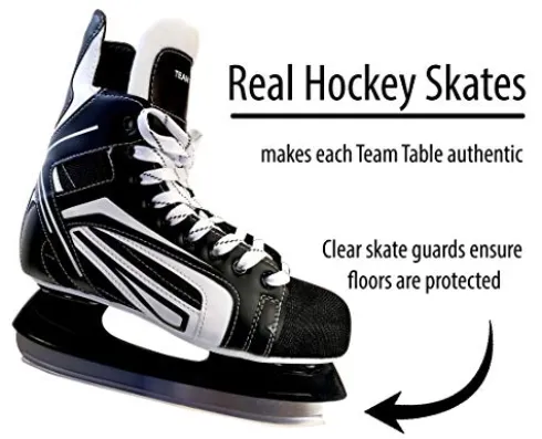 Team Tables Boston Hockey Table Black Table Top with Boston Puck Mat