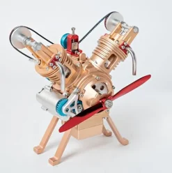 TECHING Mini V2 Engine Model Kit Mechanical Metal DIY Golden