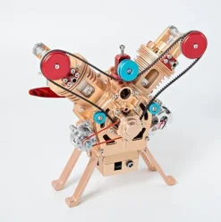 TECHING Mini V2 Engine Model Kit Mechanical Metal DIY Golden