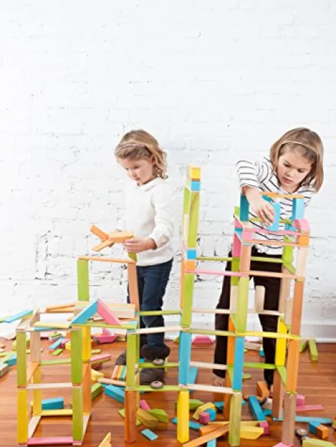 Tegu 240 Piece Classroom Magnetic Wooden Block Set Tints