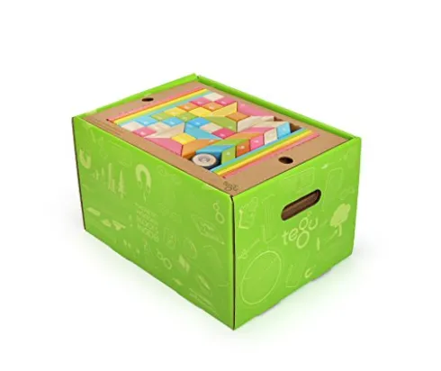 Tegu 240 Piece Classroom Magnetic Wooden Block Set Tints