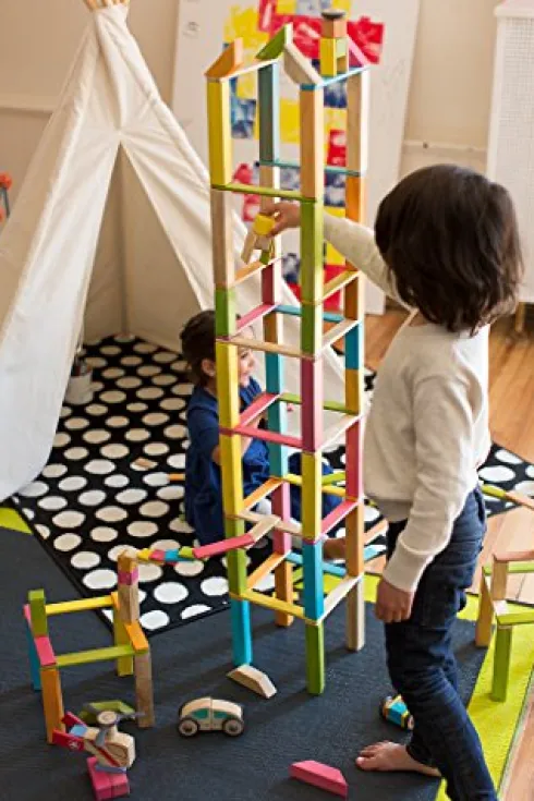 Tegu 240 Piece Classroom Magnetic Wooden Block Set Tints