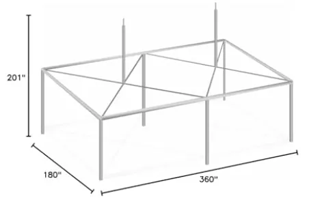 TentandTable 15′ x 30′ High Peak Canopy Tent Frame Only Silver
