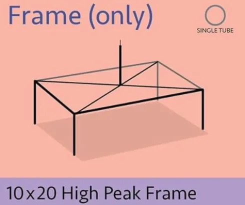 TentandTable 10′ x 20′ High Peak Canopy Tent Frame Only Silver