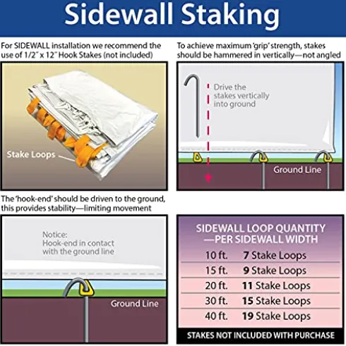 TentandTable 15′ x 15′ Premium Blockout Sidewall Kit for Canopy Tents White