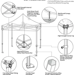 TentandTable 10′ x 10′ Speedy Pop Up Tent White
