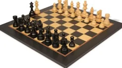 The Chess Store French Lardy Staunton Chess Set with Queen’s Gambit Board – 3.75″ King