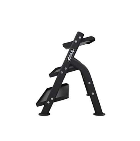 TKO 3-Tier Dumbbell & Kettlebell Rack | Home Gym Organizer | Black Stand