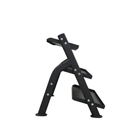 TKO 3-Tier Dumbbell & Kettlebell Rack | Home Gym Organizer | Black Stand