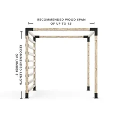 TOJAGRID Any Size Pergola Kit with Post Wall for 4×4 Wood Graphite