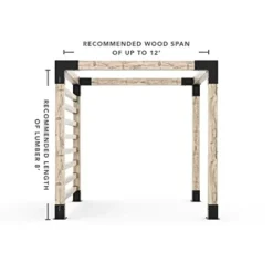 TOJAGRID Any Size Pergola Kit with Post Wall for 6×6 Wood Posts Black