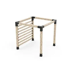 TOJAGRID Any Size Pergola Kit with Post Wall for 6×6 Wood Posts Black