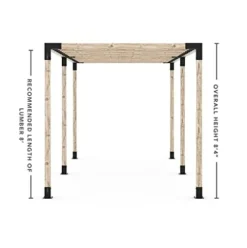 TOJAGRID Double Pergola Kit for 4×4 Wood Posts with KNECT 2×4 Brackets Black