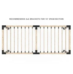 TOJAGRID Double Pergola Kit for 6×6 Wood Posts with KNECT 2×6 Top Rafter Brackets Black
