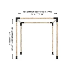 TOJAGRID Pergola Kit for 4×4 Wood Posts Black