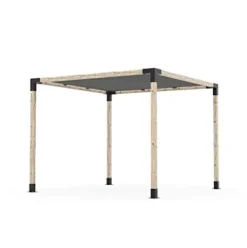 TOJAGRID Pergola Kit with Shade SAIL for 4×4 Wood Posts (10×10) Black