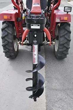 Tool Tuff Model 400 3-Point Tractor Post Hole Digger with 6″ Auger Red