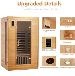 Towallmark Low EMF Infrared 2 Person Sauna Wood