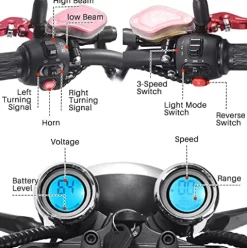 TOXOZERS 2500W Fat Tire Electric Scooter with Seat Black