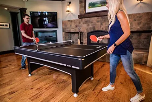Triumph Sports Phoenix 7’ Billiard Table with Table Tennis Conversion Top Black Green
