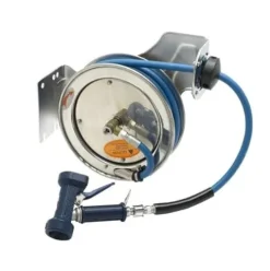 T&S Brass Hose Reel Open Stainless Steel with MV-2516-24 Rear Trigger Gun 3/8″ x 15”