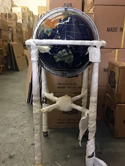 Unique Art Since 1996 Collector’s Edition Blue Jasper Globe with Silver Stand