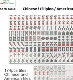 usamjtable 40mm Automatic Mahjong Table with Tiles and Table Cover