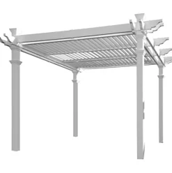Vita Avalon 10′ x 10′ Adjustable Louvered Vinyl Pergola White