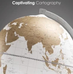 Waypoint Geographic 16″ Vasco Da Gama Globe with Wood Stand White