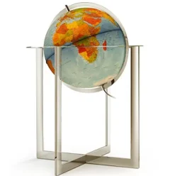 Waypoint Geographic Maranello 20” Illuminated Globe Silver