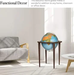 Waypoint Geographic Normandy Globe 16” Decorative Floor Globe Blue