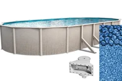 Wilbar 12×18 Oval Above-Ground Swimming Pool 48-Inch Boulder Swirl Gray