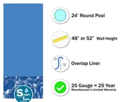 Wilbar 24-Foot Round Fallston Above-Ground Swimming Pool Swirl Bottom