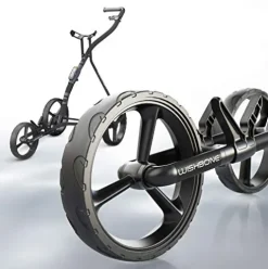 WishboneOne Golf Trolley Push-Pull Cart Megalite 3 Wheel Black