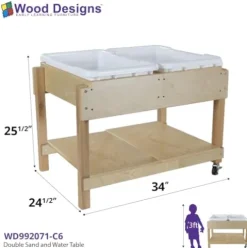 Wood Designs Children’s Sand and Water Play Table Birch Wood Sensory Activity Table