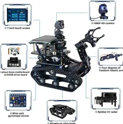 XiaoR Geek Jetson Nano AI Robot Kit with Arm and Touchscreen