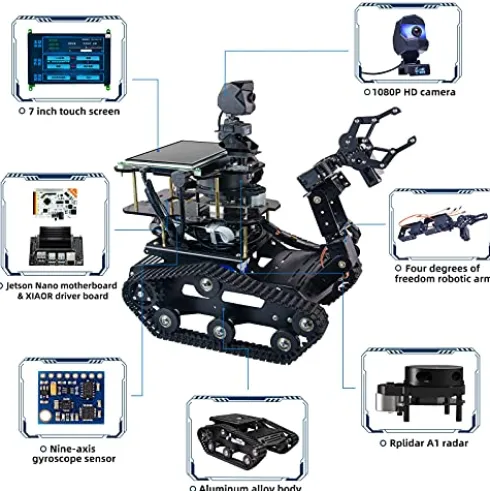 XiaoR Geek Jetson Nano AI Robot Kit with Arm and Touchscreen