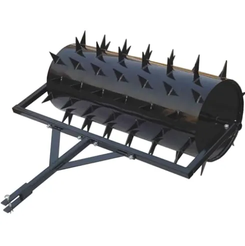 Yard Tuff 48 Inch Wide Drum Spike Aerator with Pin Style Hitch Black