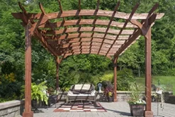 YardCraft 10×12 Pine Pergola Kit Canyon Brown