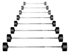 York Barbell 26138 Rubber Fixed Pro Straight Barbell Set