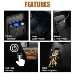 Z GRILLS Pellet Grill Smoker with PID 2.0 Controller, LCD Screen, 2 Meat Probes, 697 sq in Cooking Area, Huge Storage Cabinet, Rain Cover Bronze