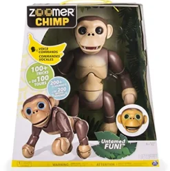 Zoomer Interactive Chimp Toy Brown and Beige